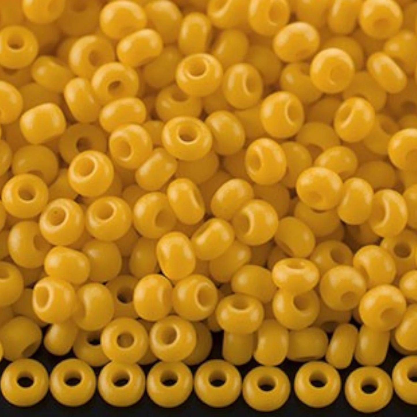 10/0 83130matte Preciosa Seed Beads. Opaque yellow.