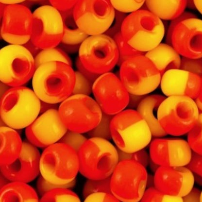 6/0 83780 Preciosa Czech Glass Koraliki Rocailles 4.1mm. Żółto-pomarańczowy harlekin.