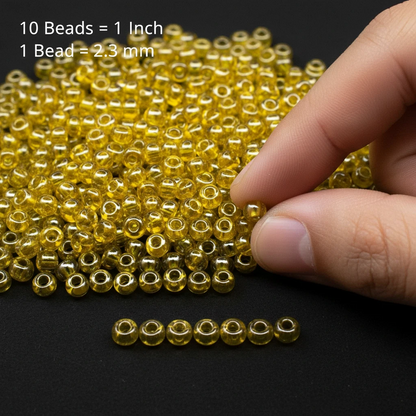 10/0 86010 Preciosa Perles de Rocaille en verre tchèque 2.3mm. Jaune ambre transparent Sfinx.