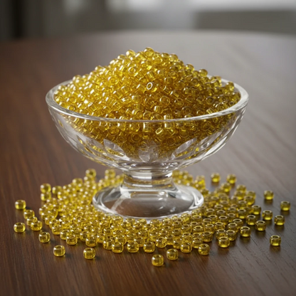 10/0 86010 Preciosa Perles de Rocaille en verre tchèque 2.3mm. Jaune ambre transparent Sfinx.