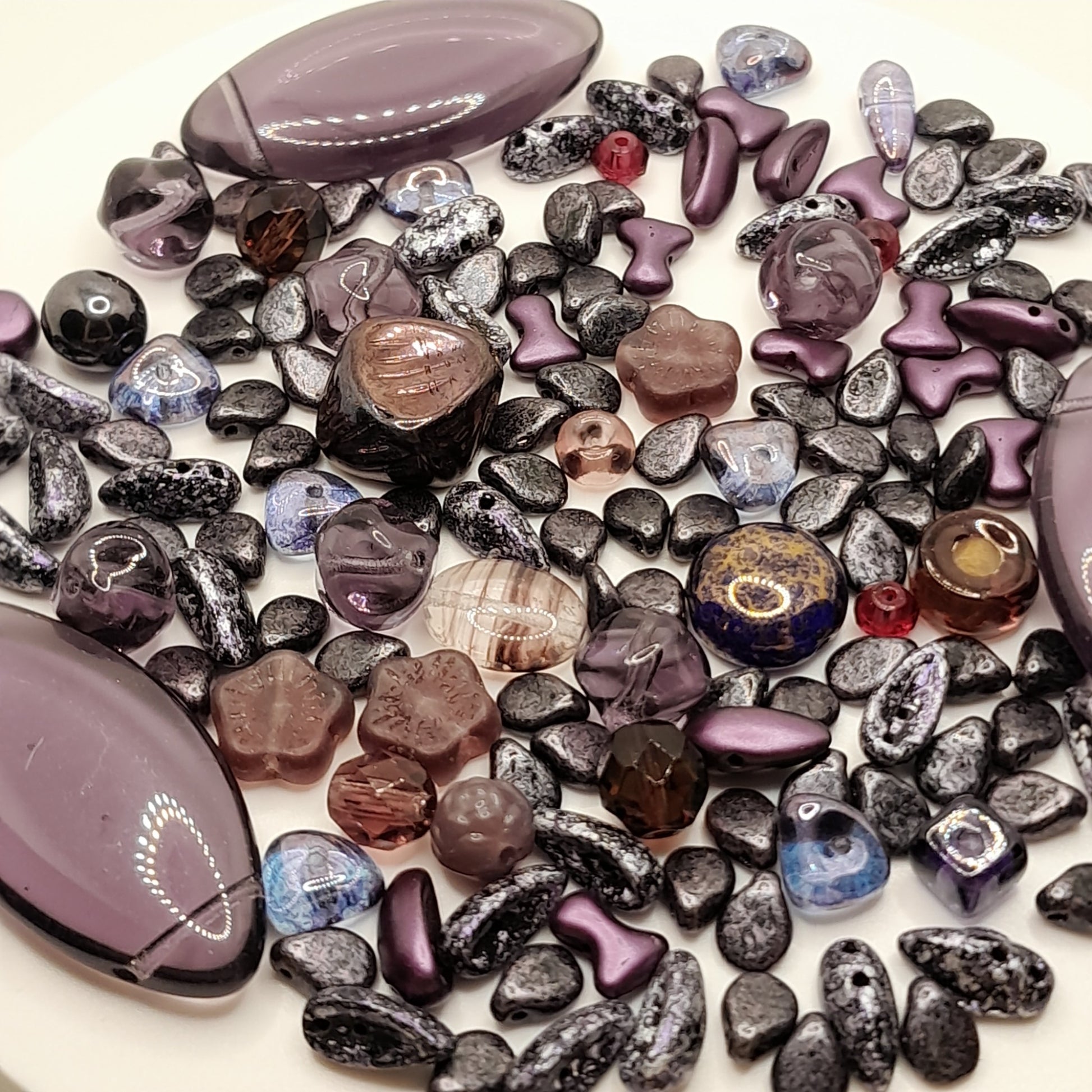 PRECIOSA czech beads "Dark Violet" for making bracelets, necklaces, earrings and other jewelry. - VadymShop