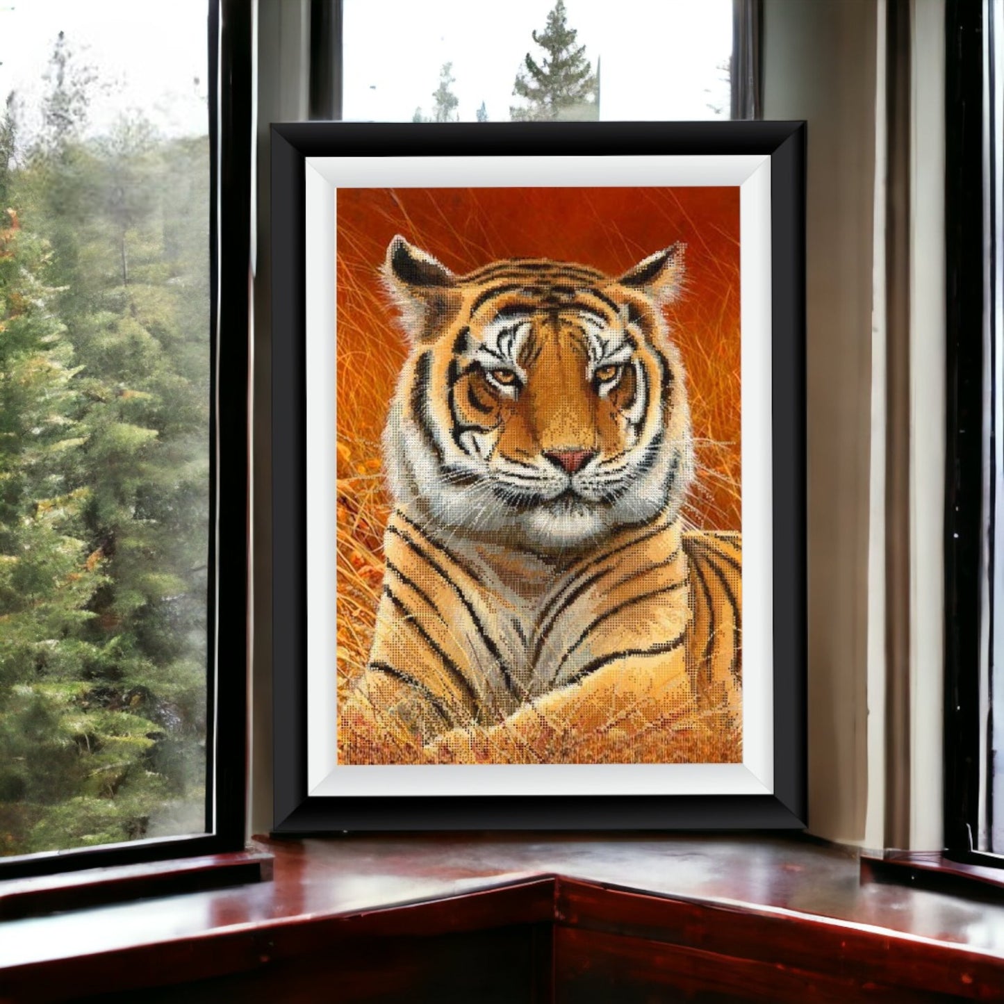DIY Bead embroidery kit. "Tiger". Size: 12.6-19.6" (32-50cm) - VadymShop