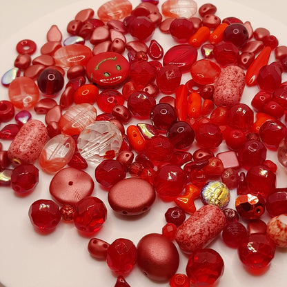 PRECIOSA czech beads "Red" for making bracelets, necklaces, earrings and other jewelry. - VadymShop