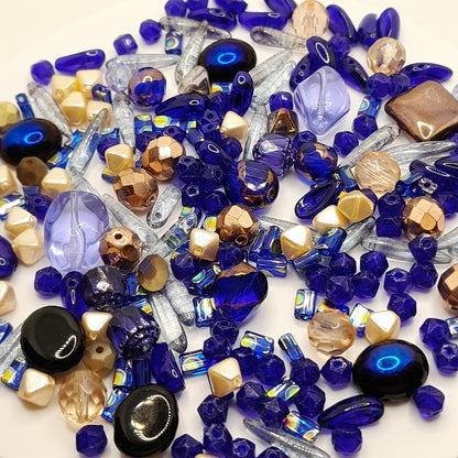 PRECIOSA czech beads "Blue Galaxy" for making bracelets, necklaces, earrings and other jewelry. - VadymShop