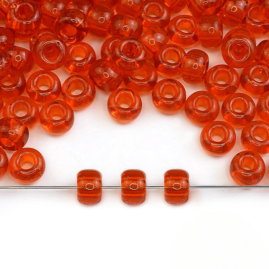 2/0 90030 Preciosa Seed Beads Orange. Transparent Natural.