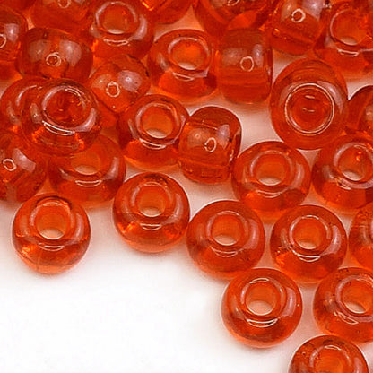 2/0 90030 Preciosa Čekiško Stiklo Karoliukai Rokajaus 6.1mm. Oranžinė Skaidri Natūrali.