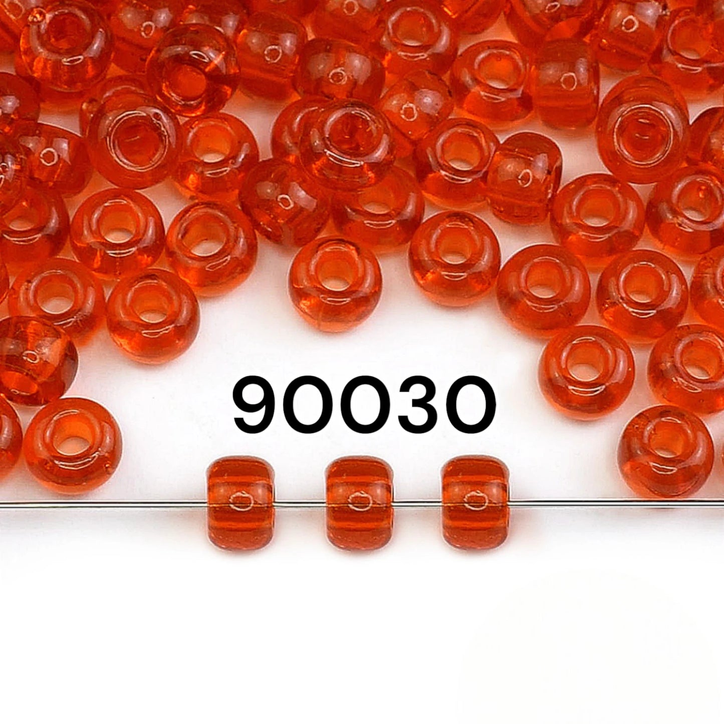 2/0 90030 Preciosa Čekiško Stiklo Karoliukai Rokajaus 6.1mm. Oranžinė Skaidri Natūrali.