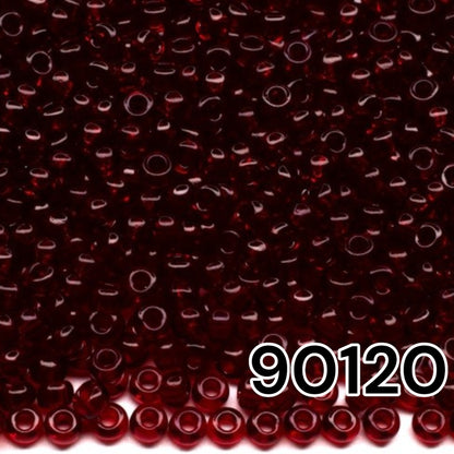10/0 90120 Preciosa Seed Beads. Red Transparent natural.