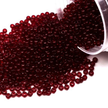 10/0 90120 Preciosa Seed Beads. Red Transparent natural.