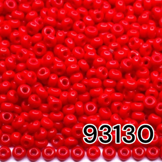 10/0 93130 Preciosa Seed Beads. Opaque red.