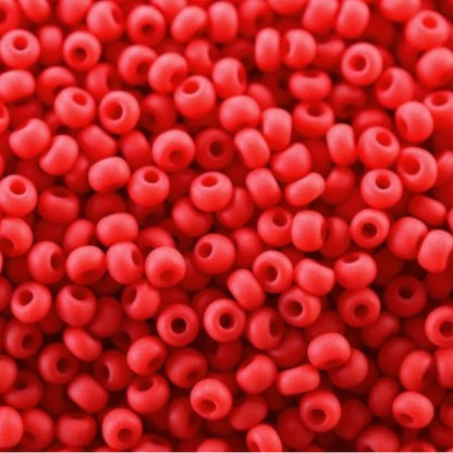 10/0 93170matte Preciosa Seed Beads. Opaque red. - VadymShop