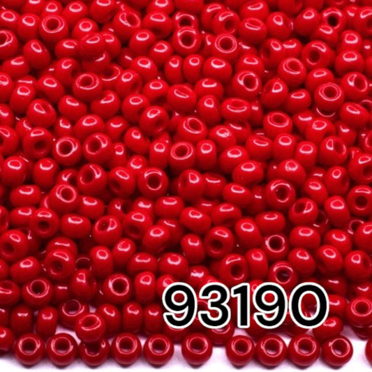 10/0 93190 Preciosa Seed Beads. Opaque red.