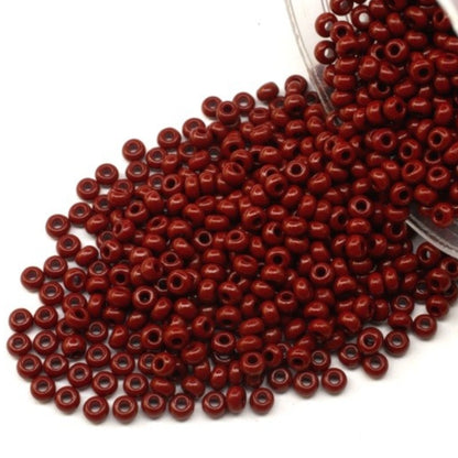 6/0 93300 Preciosa Seed Beads Red Brown. Opaque Natural. - VadymShop