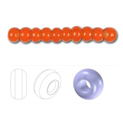 10/0 93703 Preciosa Czech Glass Koraliki Rocailles 2.3mm. Pomarańczowy Karneol. Czeskie szklane koraliki.