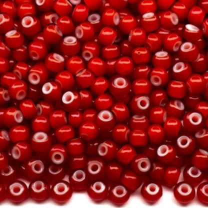 6/0 93730 Preciosa Çek Cam Kum Boncuğu Rocaille Boncuk 4.1mm. Kırmızı Karnelyan.
