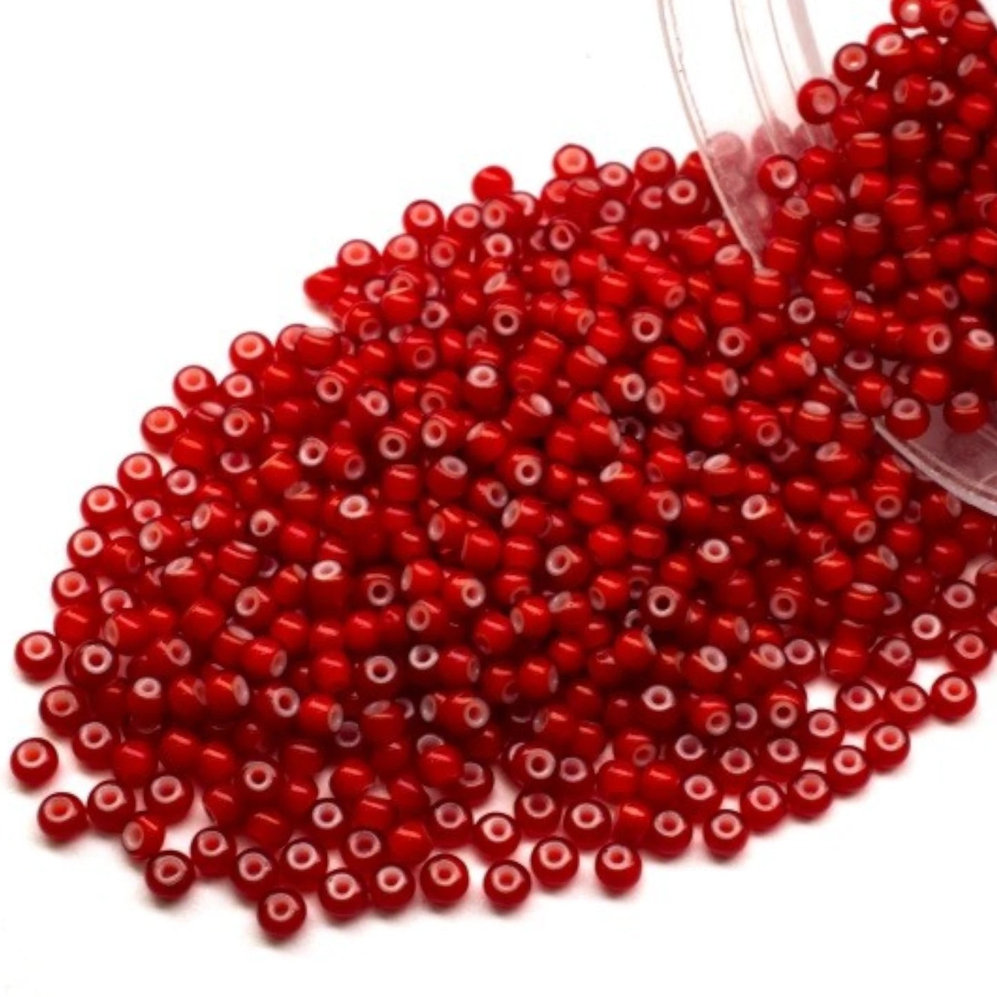 6/0 93730 Preciosa Çek Cam Kum Boncuğu Rocaille Boncuk 4.1mm. Kırmızı Karnelyan.