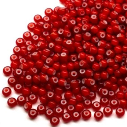 6/0 93730 Preciosa Çek Cam Kum Boncuğu Rocaille Boncuk 4.1mm. Kırmızı Karnelyan.