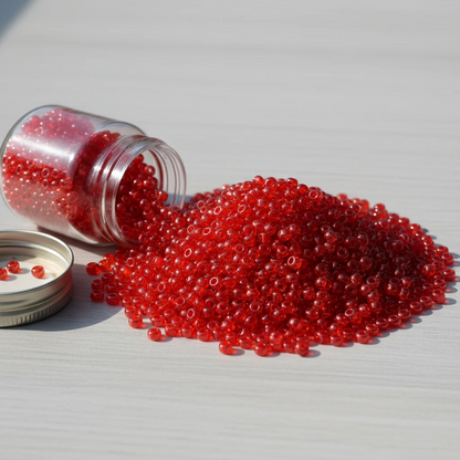 10/0 96050 Perles en verre tchèques Preciosa de Rocaille 2.3mm. Rouge transparent Sfinx.