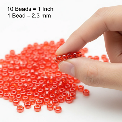 10/0 96050 Perles en verre tchèques Preciosa de Rocaille 2.3mm. Rouge transparent Sfinx.