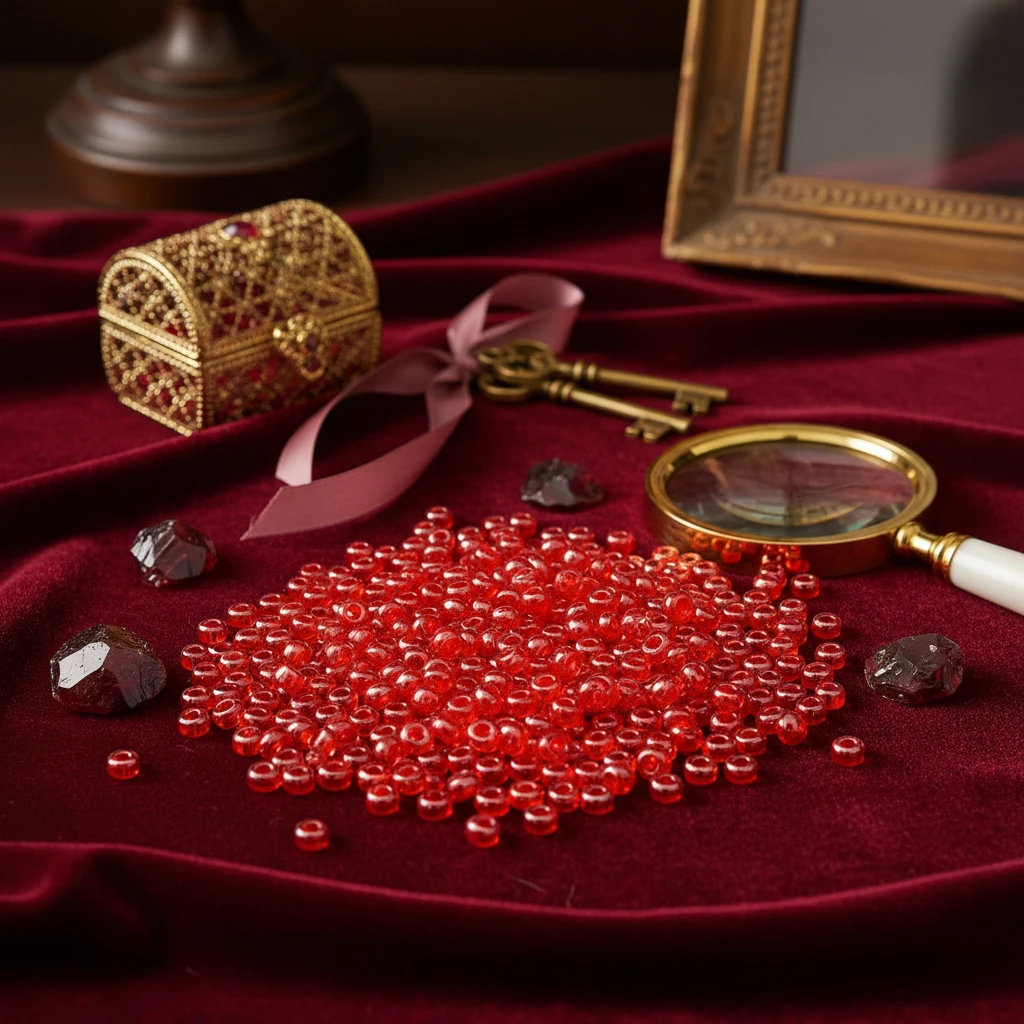10/0 96050 Perles en verre tchèques Preciosa de Rocaille 2.3mm. Rouge transparent Sfinx.