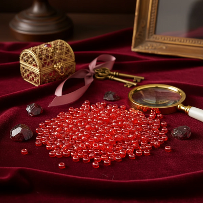 10/0 96050 Perles en verre tchèques Preciosa de Rocaille 2.3mm. Rouge transparent Sfinx.