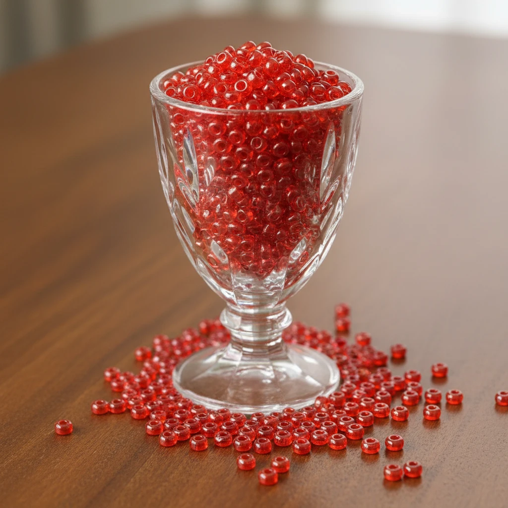 10/0 96050 Perles en verre tchèques Preciosa de Rocaille 2.3mm. Rouge transparent Sfinx.