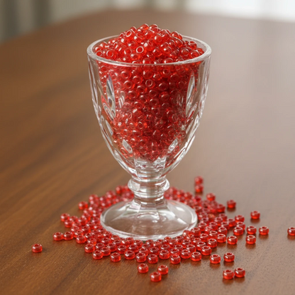 10/0 96050 Perles en verre tchèques Preciosa de Rocaille 2.3mm. Rouge transparent Sfinx.