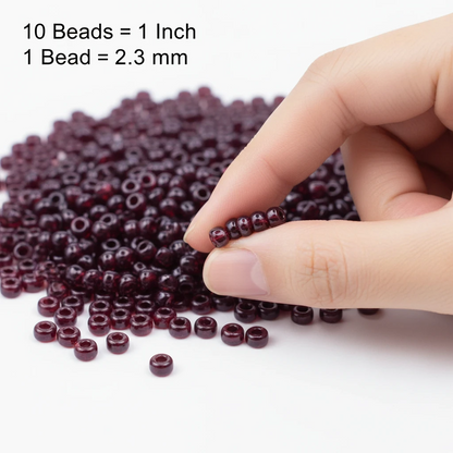 10/0 96120 Preciosa Perles de Rocaille en verre tchèque 2.3mm. Grenat transparent Sfinx.