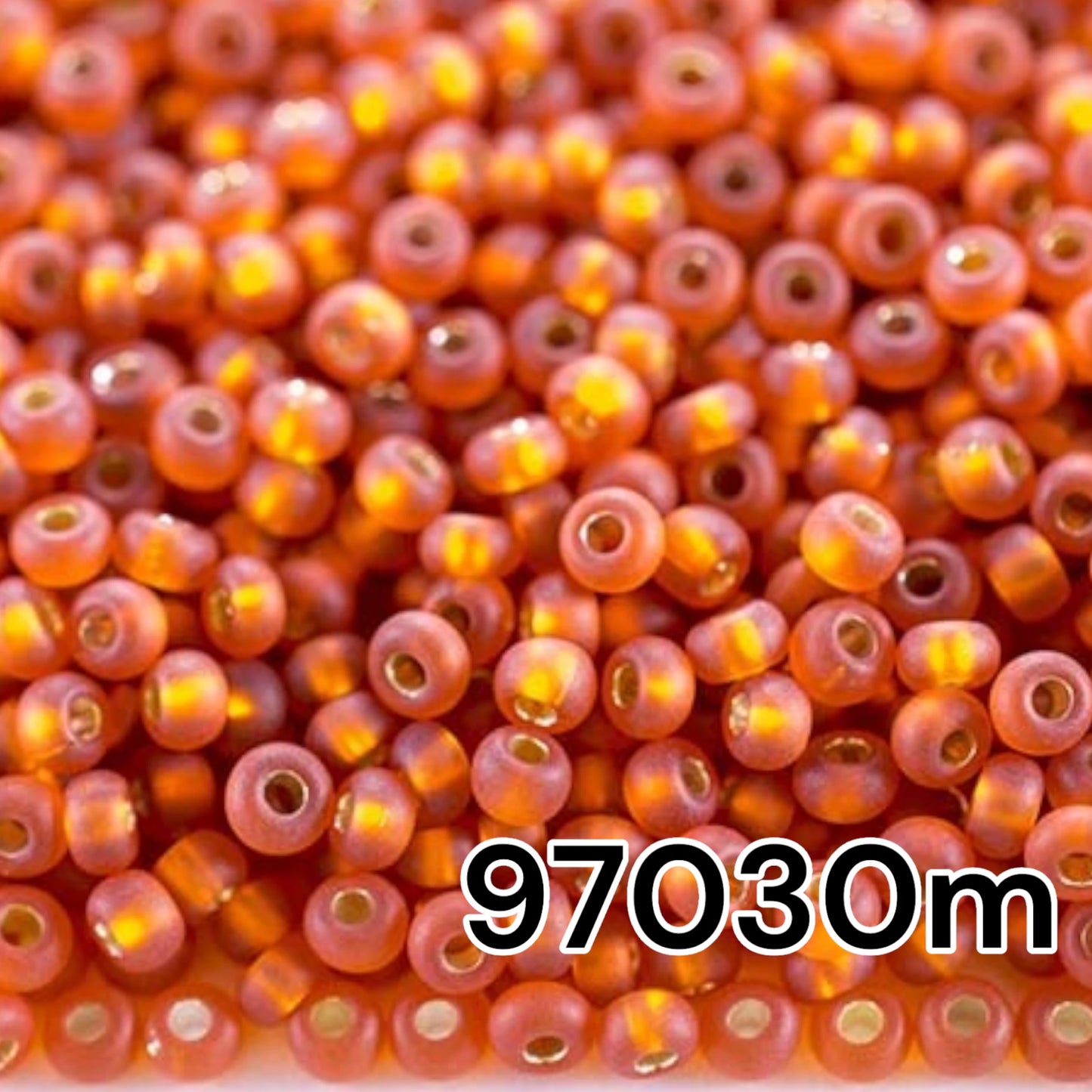 10/0 97030matte Preciosa Seed Beads. Orange transparent Silver lined.