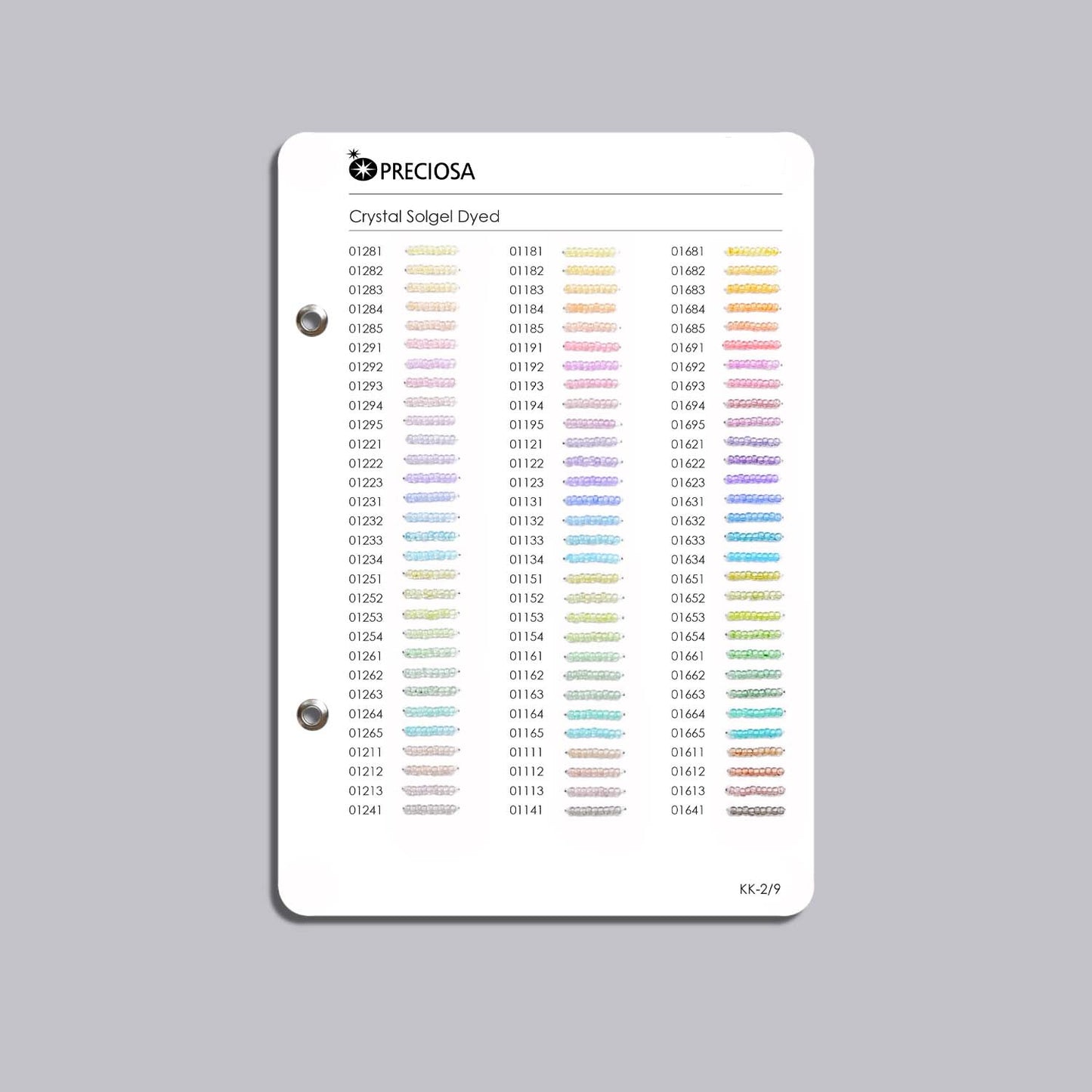 Preciosa Rocailles Perler – Farvekatalog.