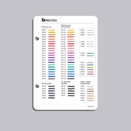 Preciosa Rocailles Perler – Farvekatalog.