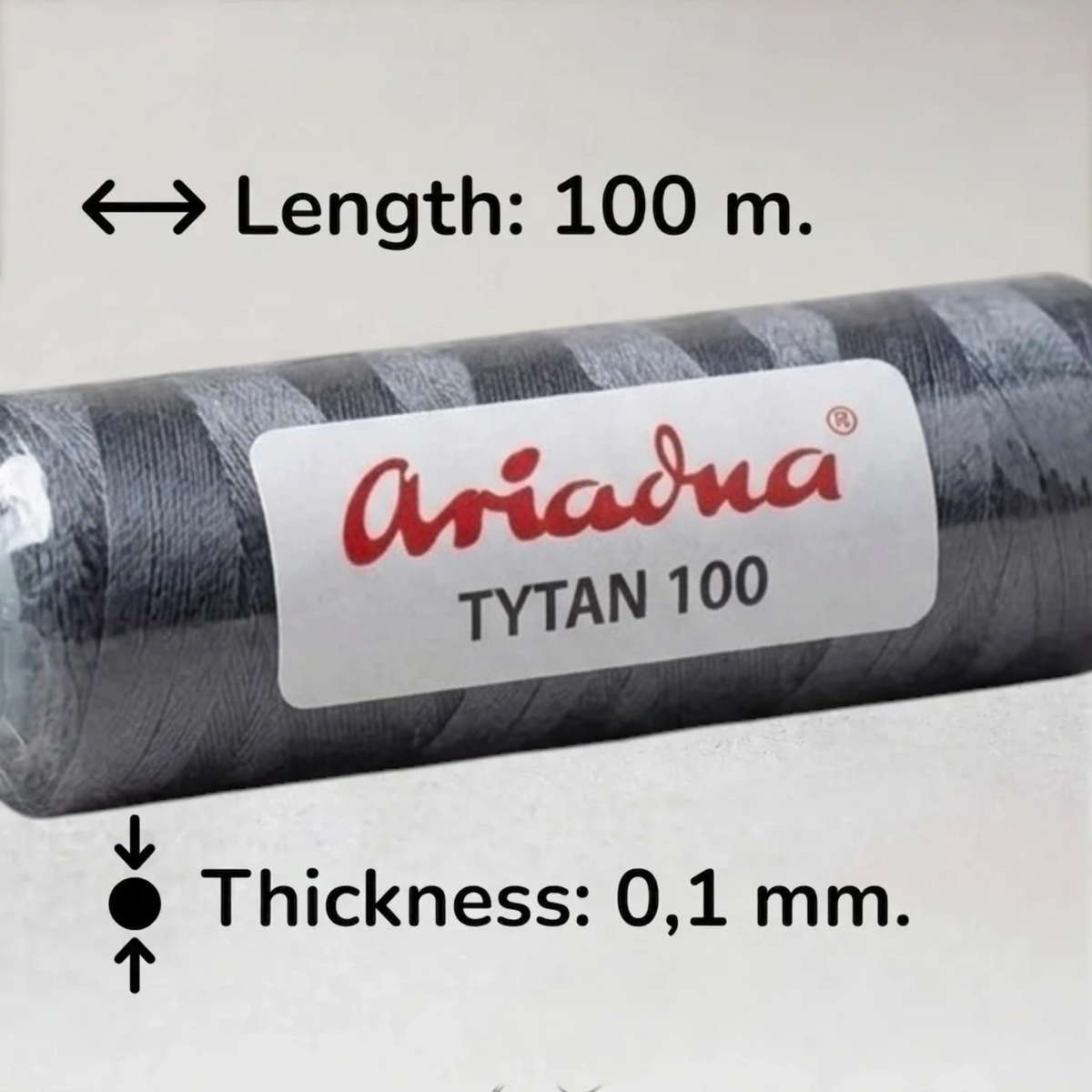 Hilo para bordado con cuentas, tejido de cuentas y elaboración de joyas. - Ariadna Tytan 100 gris oscuro (2680).