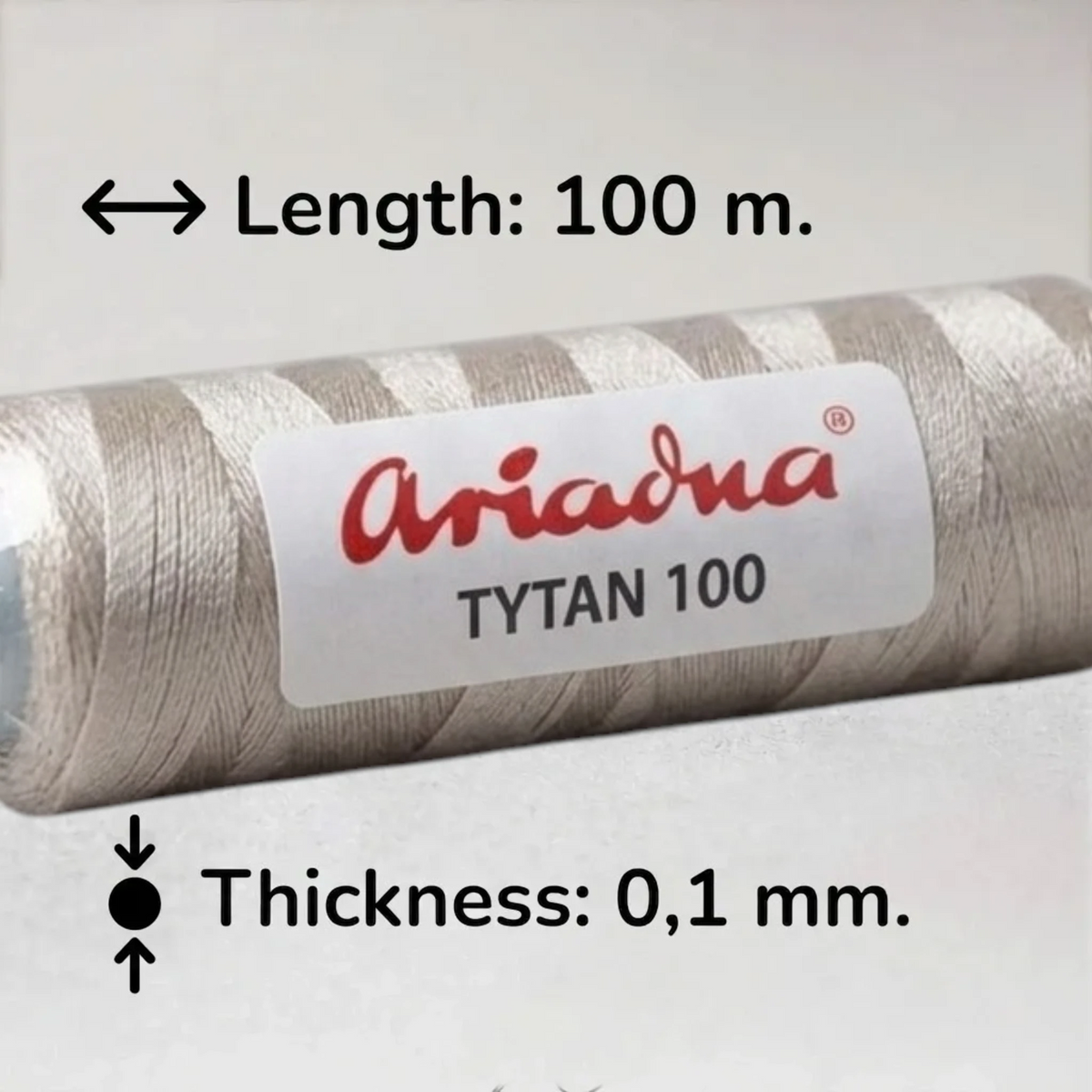Siūlai siuvinėjimui karoliukais, pynimui karoliukais ir papuošalų gamybai. - Ariadna Tytan 100 šviesiai rudi (2609).