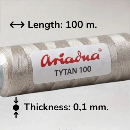 Siūlai siuvinėjimui karoliukais, pynimui karoliukais ir papuošalų gamybai. - Ariadna Tytan 100 šviesiai rudi (2609).