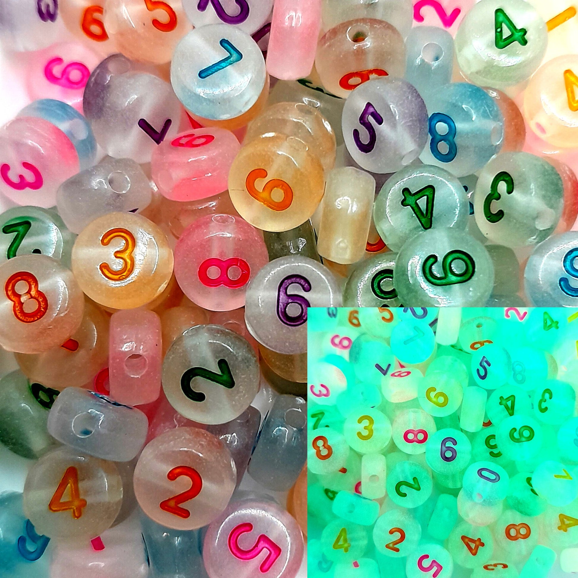 Beads with letters, numbers, emoticons for making bracelets and jewelry