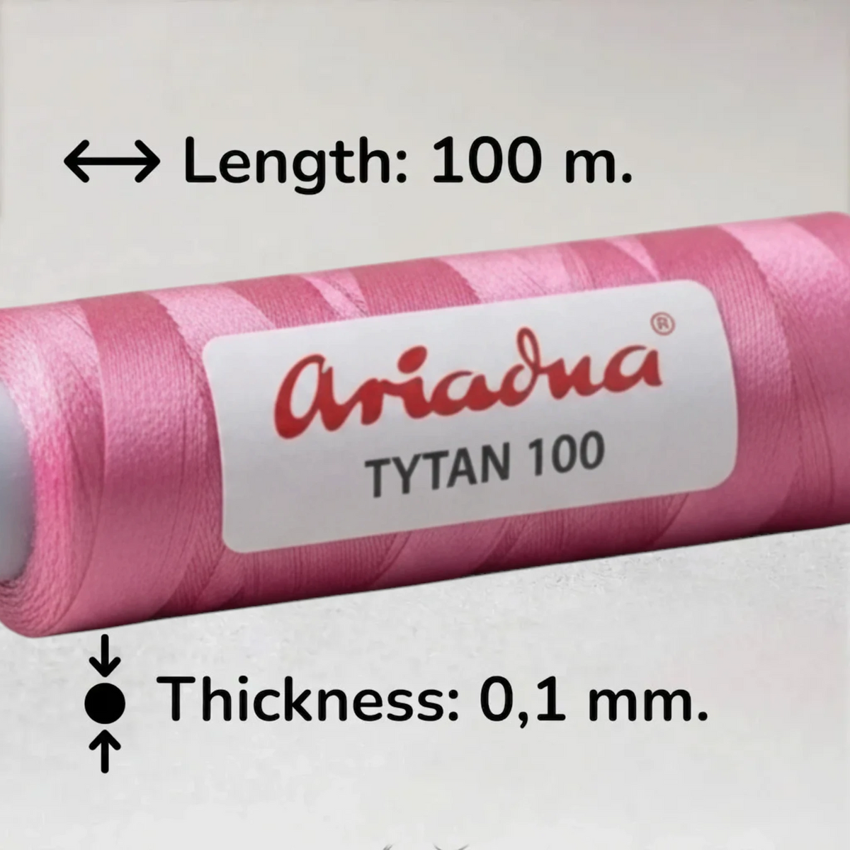 Tråd til perlebroderi, perlevævning og smykkefremstilling. - Ariadna Tytan 100 Pink (2591)