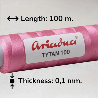 Tråd til perlebroderi, perlevævning og smykkefremstilling. - Ariadna Tytan 100 Pink (2591)