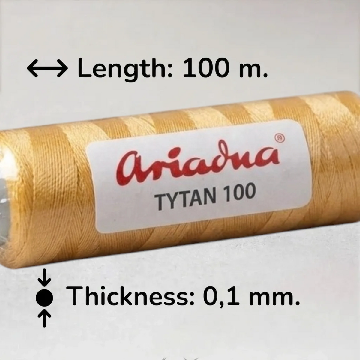 Boncuk işlemeciliği, boncuk dokuma ve takı yapımı için iplik. - Ariadna Tytan 100 Buğday Rengi (2518).