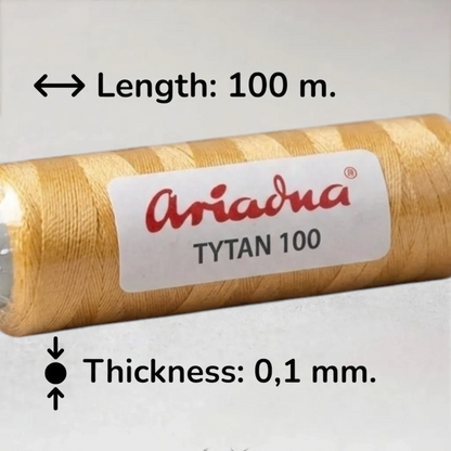 Boncuk işlemeciliği, boncuk dokuma ve takı yapımı için iplik. - Ariadna Tytan 100 Buğday Rengi (2518).