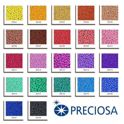 10/0 22m20 Preciosa Seed Beads Rocailles. Blue matte PermaLux.