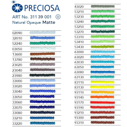 6/0 83110 matte Preciosa Czech Glass Perler Rocailles 4.1mm. Gul uigennemsigtig naturlig.