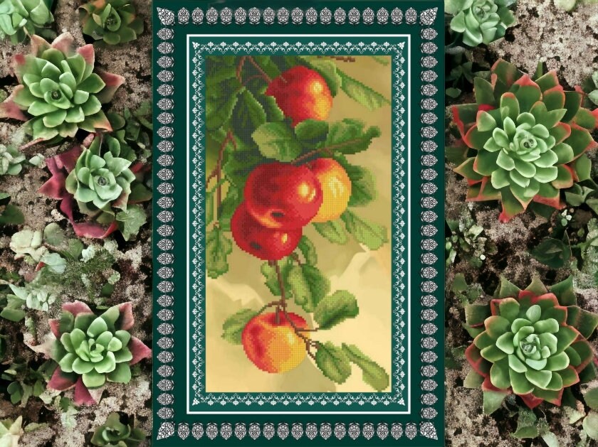 DIY Bead embroidery kit "Apples''. - VadymShop