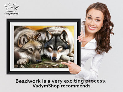 DIY Bead embroidery kit  "Wolves loyalty". - VadymShop