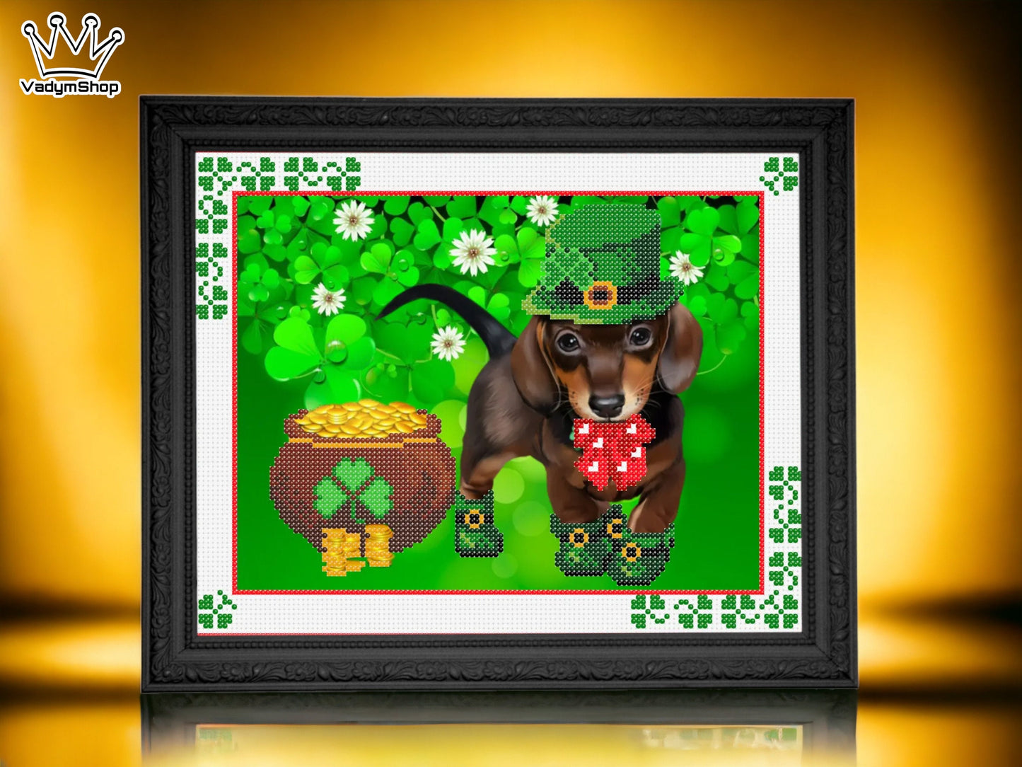 Bead embroidery kit  "Dog on wealth" - VadymShop