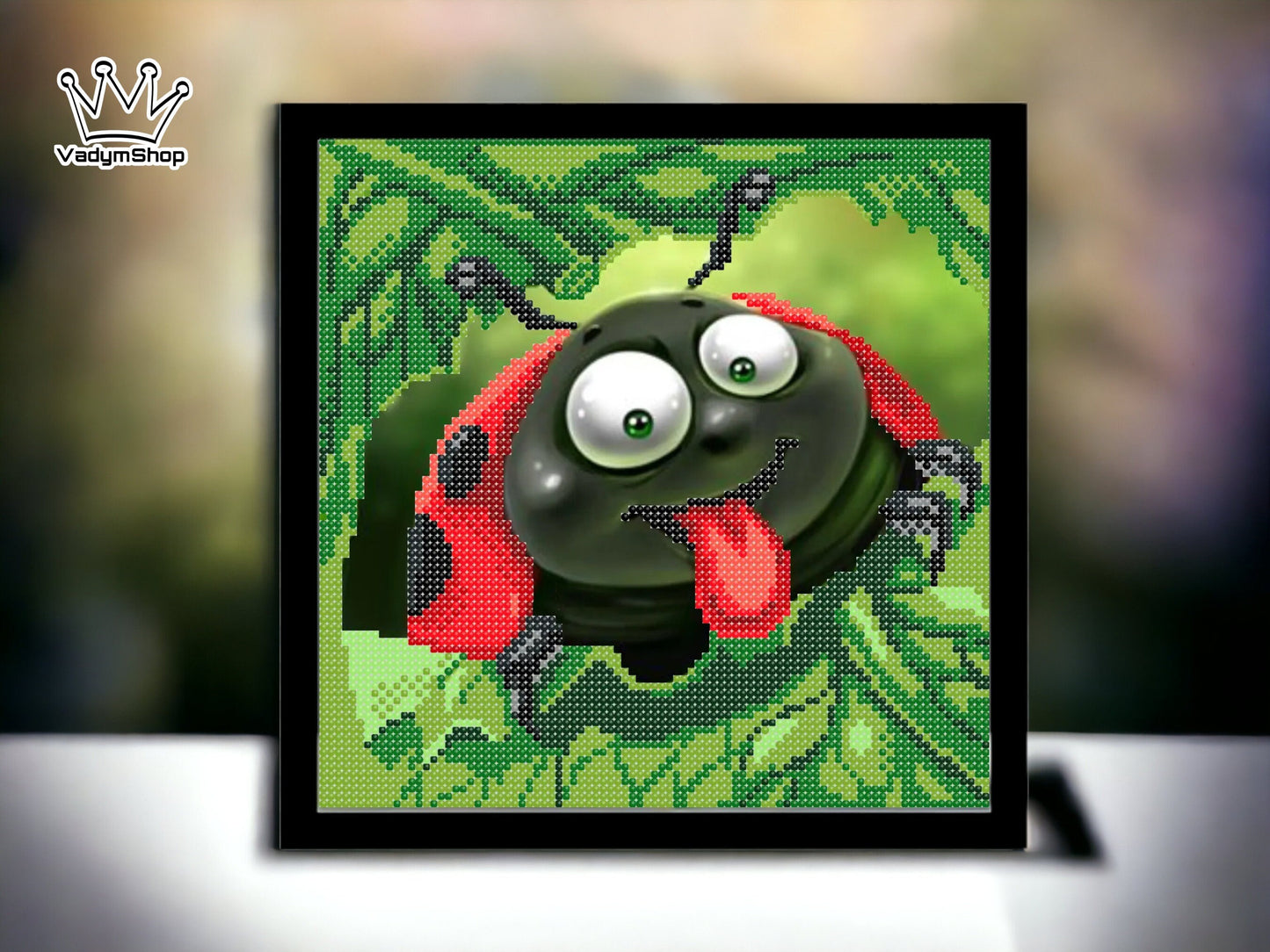 DIY Bead embroidery kit "Ladybird''. Size: 7.9-7.9 in (20-20cm) - VadymShop