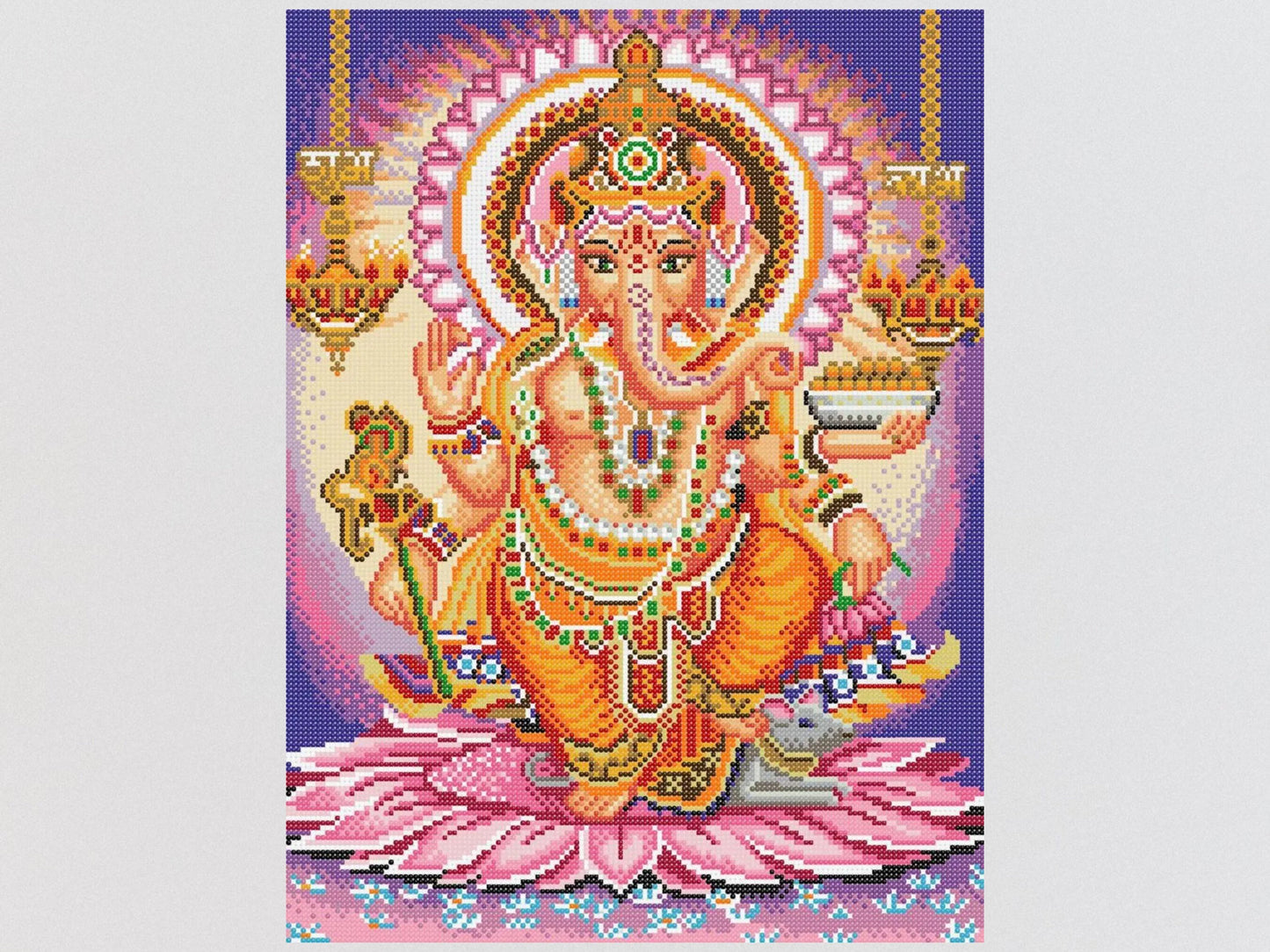 DIY Bead embroidery kit  "Golden Ganesha". Size: 11.8 - 15.8 in (30 - 40cm) - VadymShop