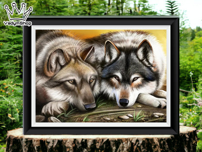 DIY Bead embroidery kit  "Wolves loyalty". - VadymShop