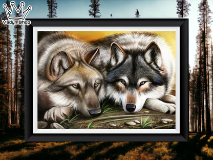 DIY Bead embroidery kit  "Wolves loyalty". - VadymShop