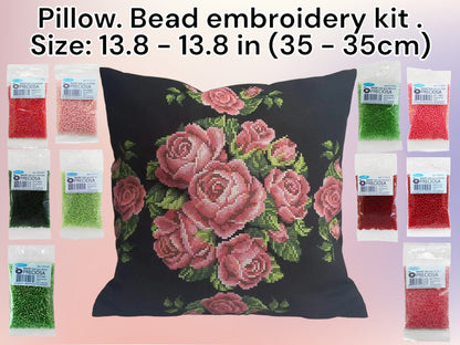 Pillow Embroidery Kit - DIY Bead Craft for a Charming Home Decor - VadymShop