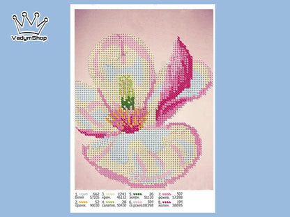 DIY Bead embroidery kit flowers "Magnolia". Size: 5.5-6.7in / 14-17cm (one picture) - VadymShop